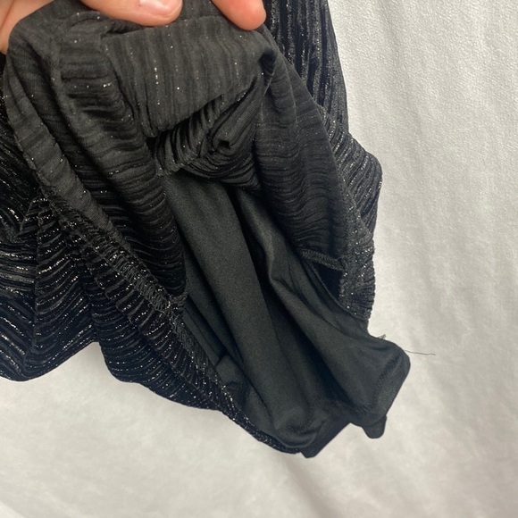 Anthropologie The Korner Black Silver Velvet Keyhole Mini Dress Ribbed - Size S - Picture 8 of 14